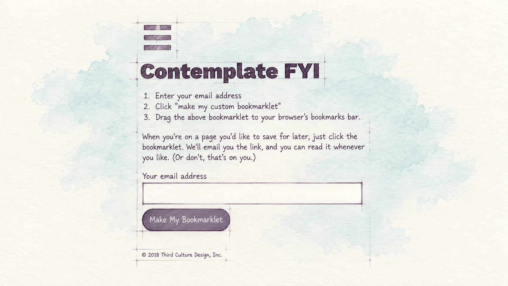 Contemplate interface concept